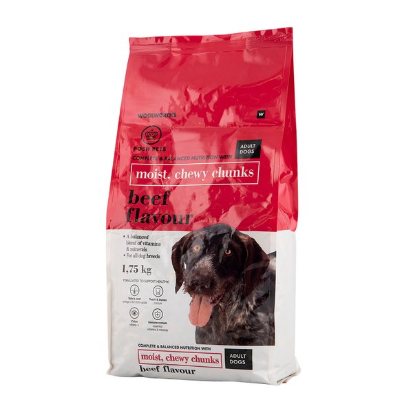Posh Pets Beef Flavoured Moist Chewy Chunks Dog Food 1.75 kg