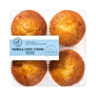 Vanilla Choc Chunk Muffins 4pk