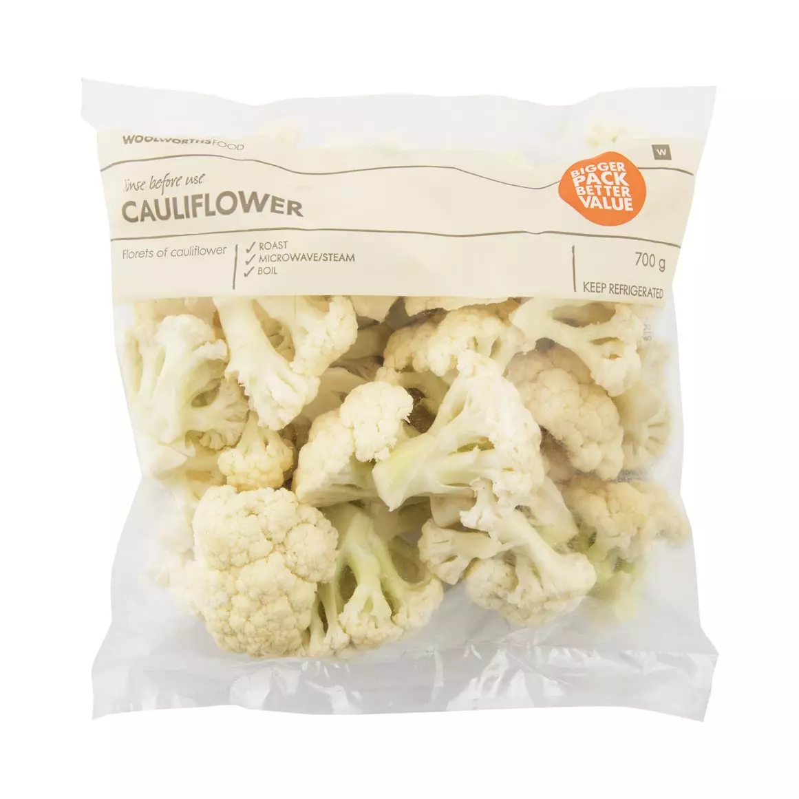 Bulk Cauliflower Florets 700g Bulk Cauliflower Florets 700g