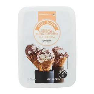 Soft Scoop Caramel, Chocolate & Vanilla Flavoured Ice Cream 2L