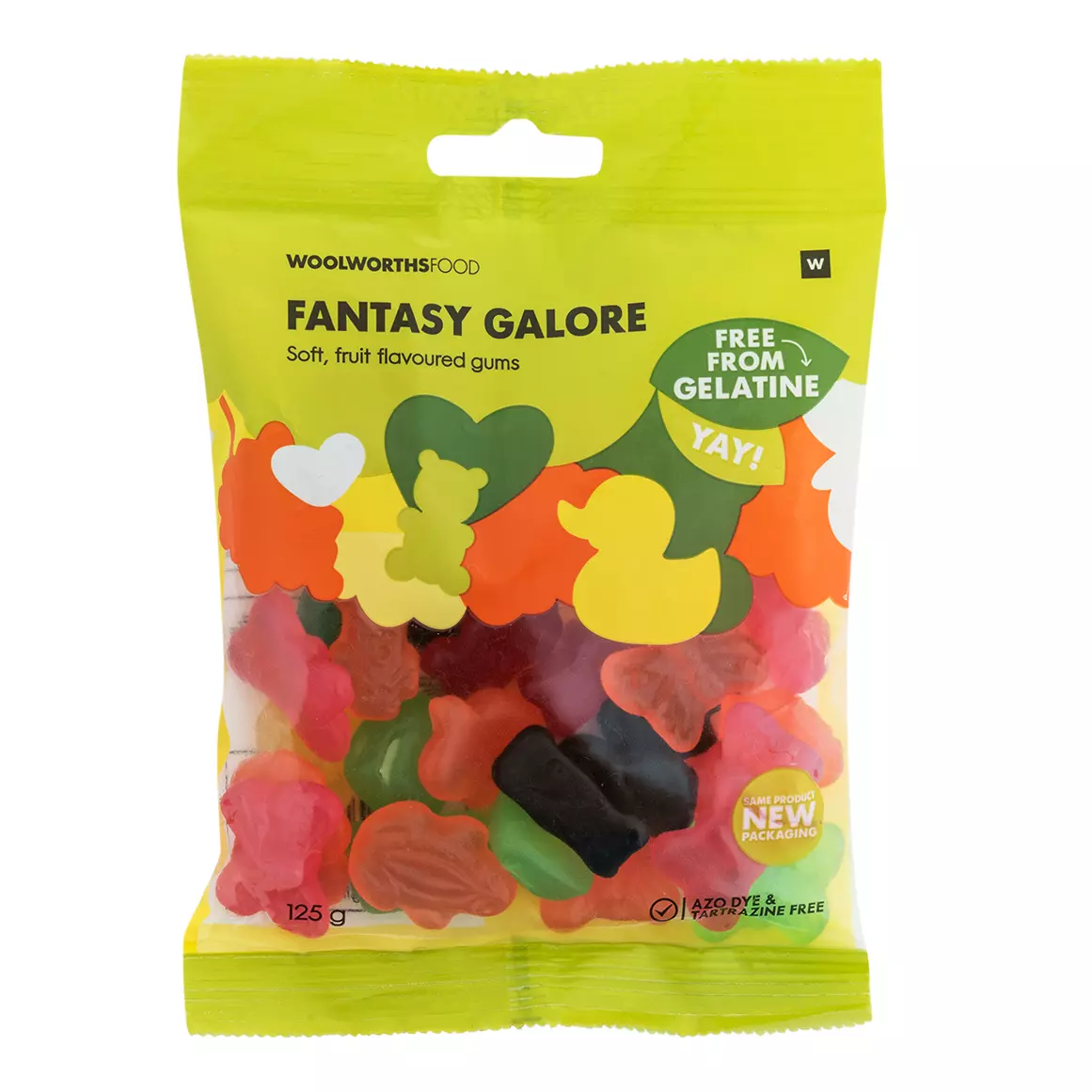 Gelatine Free Fantasy Galore Soft Fruit Gums 125g Gelatine Free Fantasy Galore Soft Fruit Gums 125g