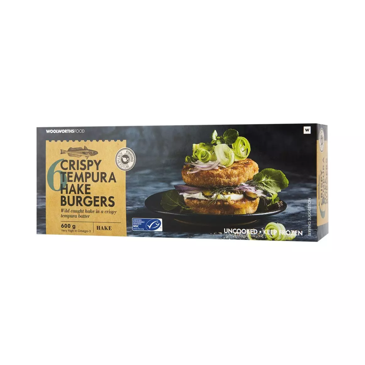 Frozen Crispy Tempura Battered Hake Burgers 600g