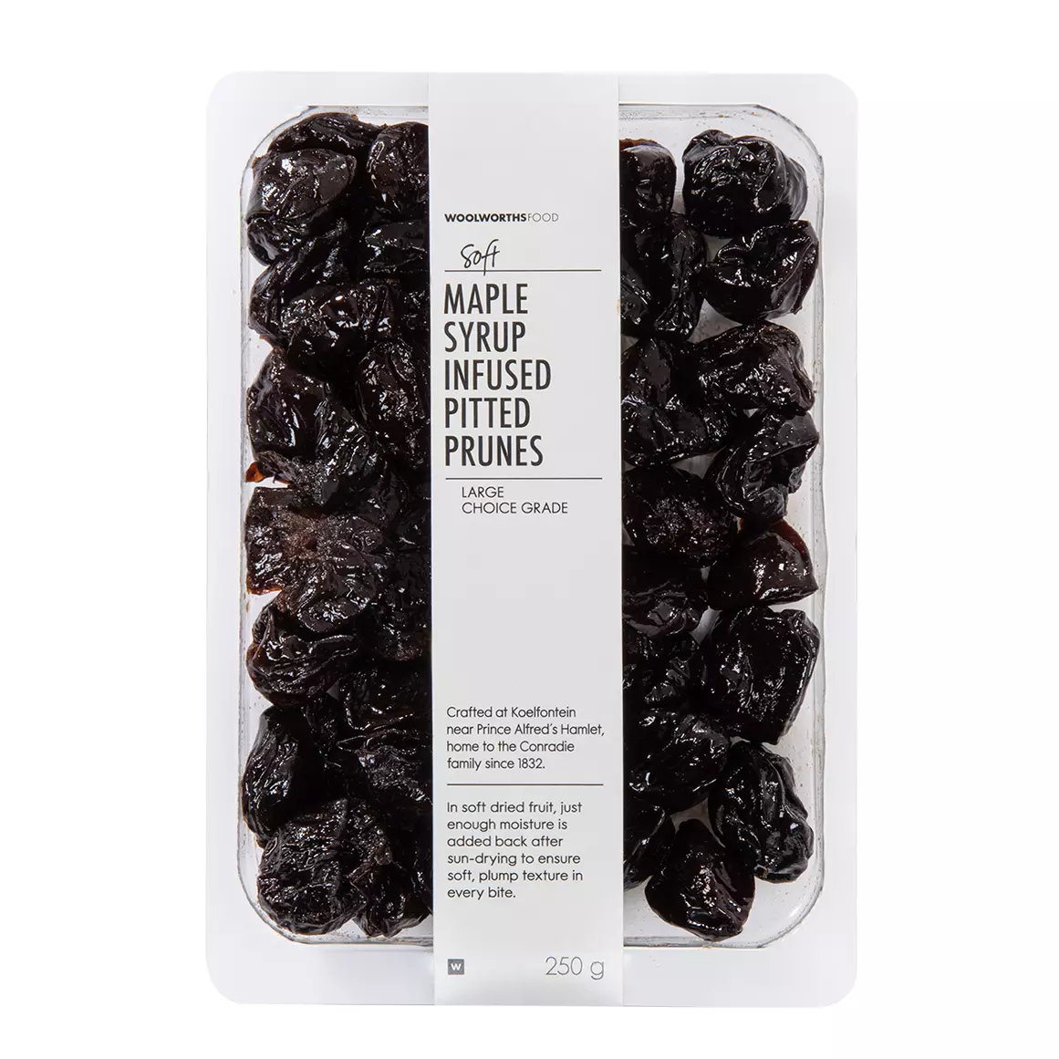 Maple Syrup Infused Soft Eating Pitted Prunes 250g Maple Syrup Infused Soft Eating Pitted Prunes 250g