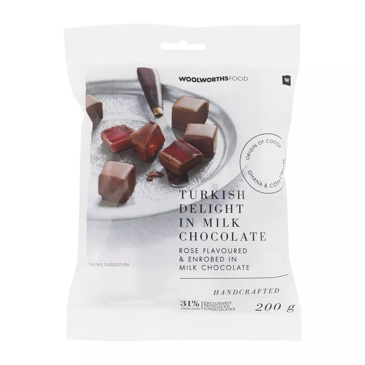 Handcrafted Turkish Delight in Milk Chocolate 200g Handcrafted Turkish Delight in Milk Chocolate 200g