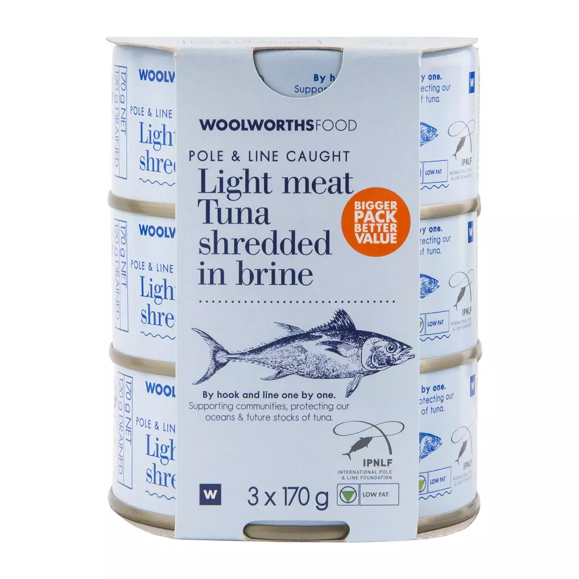 Light Meat Tuna Shredded in Brine 3x170g Light Meat Tuna Shredded in Brine 3x170g