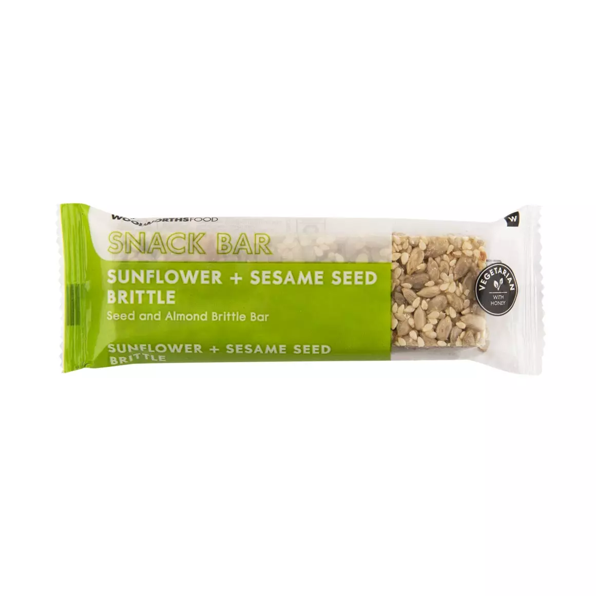 Sunflower and Sesame Seed Brittle Snack Bar 50g Sunflower and Sesame Seed Brittle Snack Bar 50g