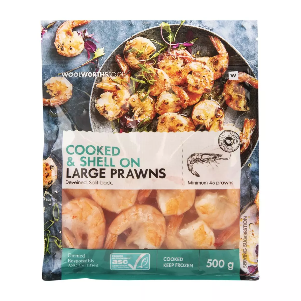 Frozen Cooked & Shell-On Large Prawns 500g Frozen Cooked & Shell-On Large Prawns 500g