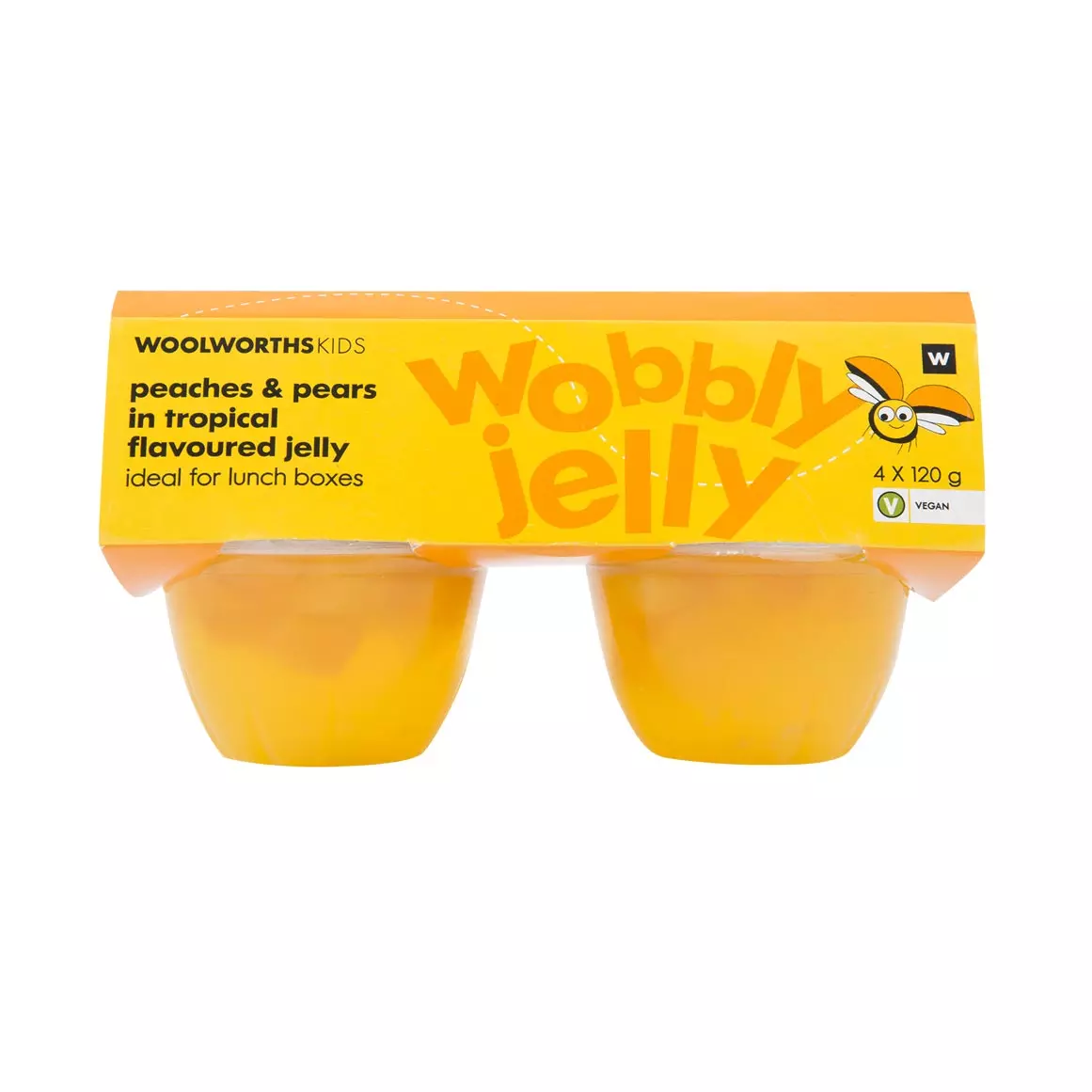 Kids Peaches and Pears Wobbly Jelly 4x120g Kids Peaches and Pears Wobbly Jelly 4x120g