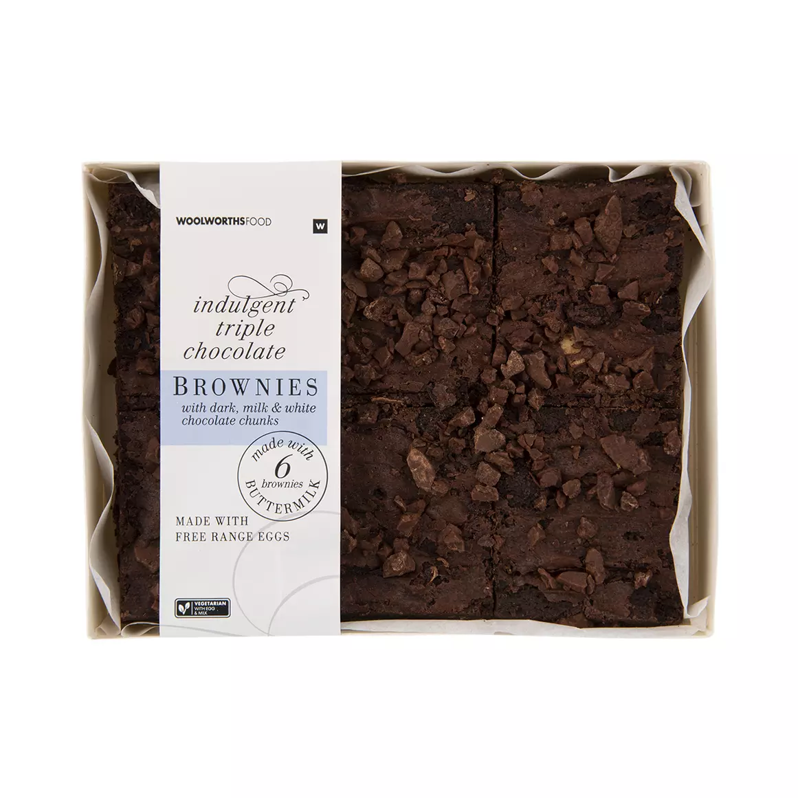 Indulgent Triple Chocolate Brownies 6pk