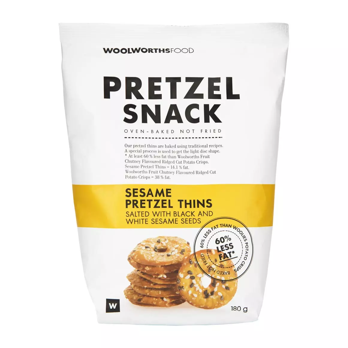 Black and White Sesame Seeds Pretzel Thins 180g
