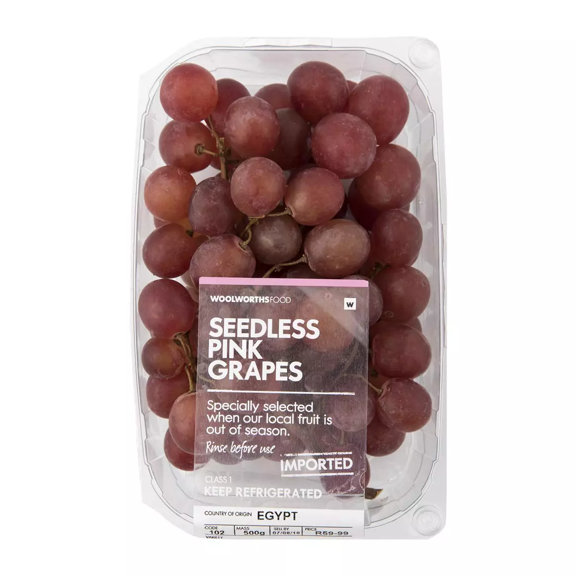 Imported Seedless Pink Grapes 500g Imported Seedless Pink Grapes 500g