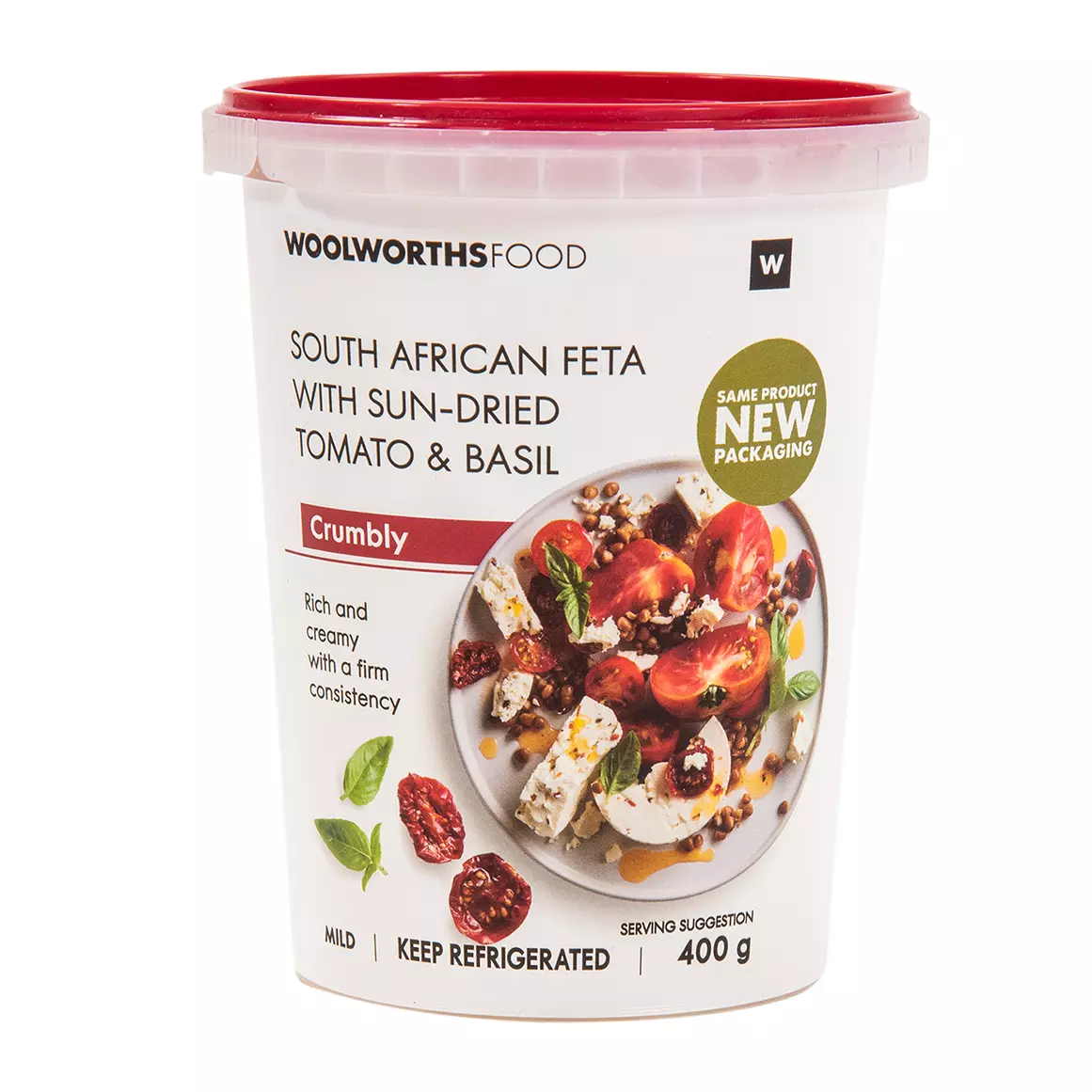 South African Feta Cheese with Sun-Dried Tomato & Basil 400g