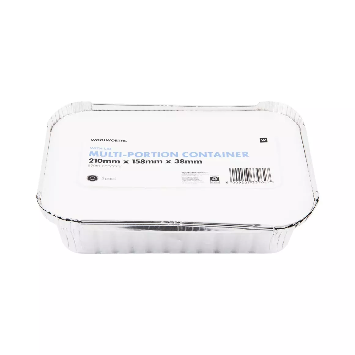 Multi-Portion Foil Container with Lid 2pk