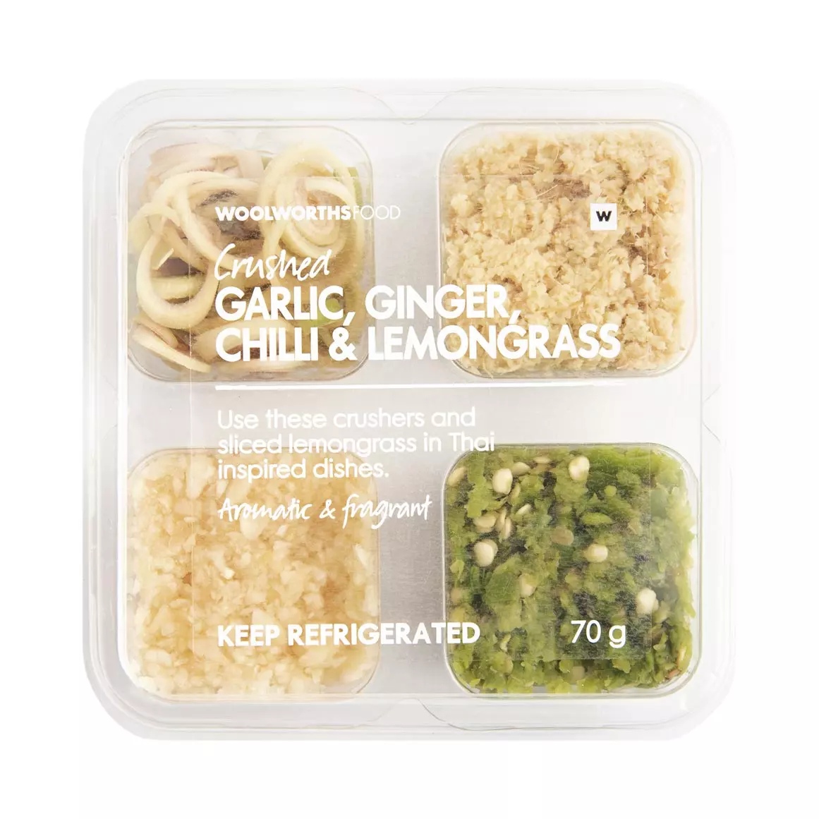 Crushed Garlic, Ginger, Chilli & Lemongrass 70g Crushed Garlic, Ginger, Chilli & Lemongrass 70g