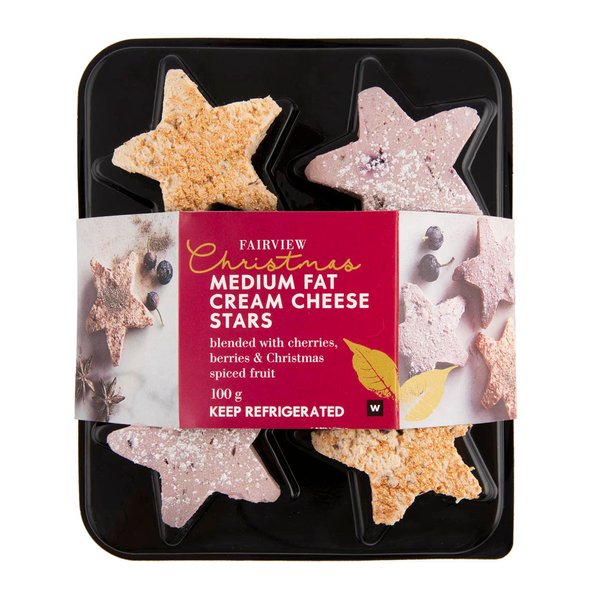 Christmas Medium Fat Cream Cheese Stars 100g Christmas Medium Fat Cream Cheese Stars 100g
