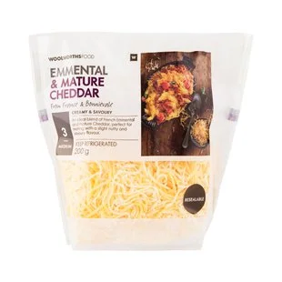 Grated Emmental & Mature Cheddar Cheese 200g Grated Emmental & Mature Cheddar Cheese 200g
