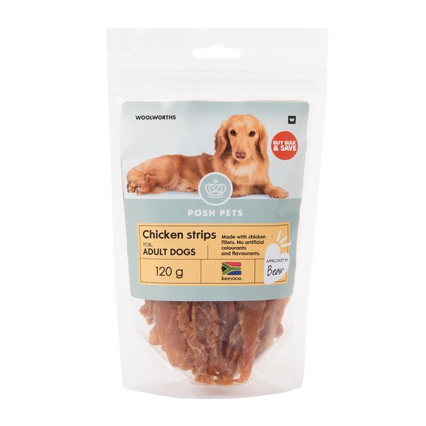 Posh Pets Chicken Strips Dog Treats 120g Posh Pets Chicken Strips Dog Treats 120g
