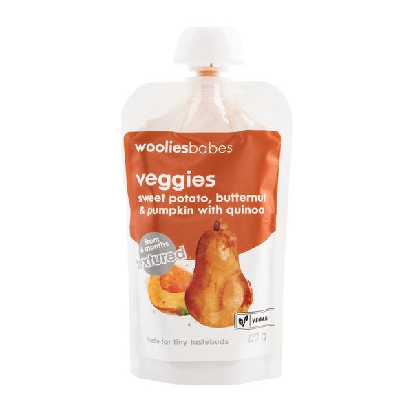 Wooliesbabes Smooth Veggies Trio of Veg with Quinoa 120g