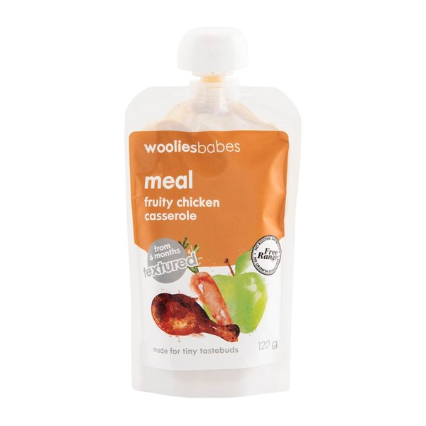 Wooliesbabes Textured Fruity Free Range Chicken Casserole 120g Wooliesbabes Textured Fruity Free Range Chicken Casserole 120g