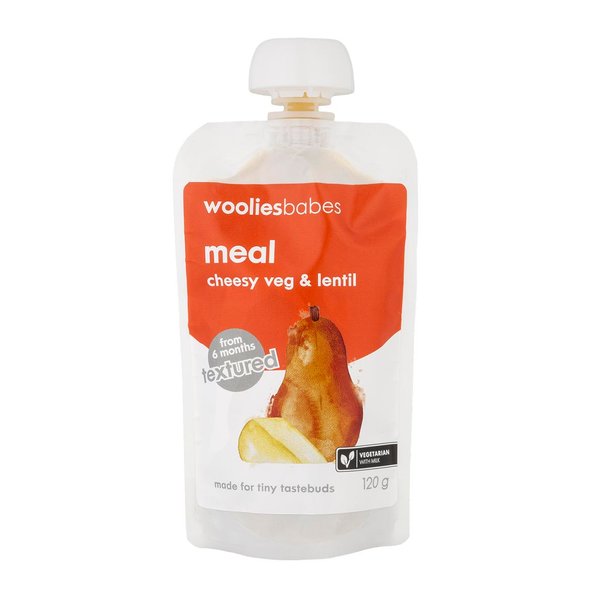 Wooliesbabes Textured Cheesy Veg and Lentil 120g