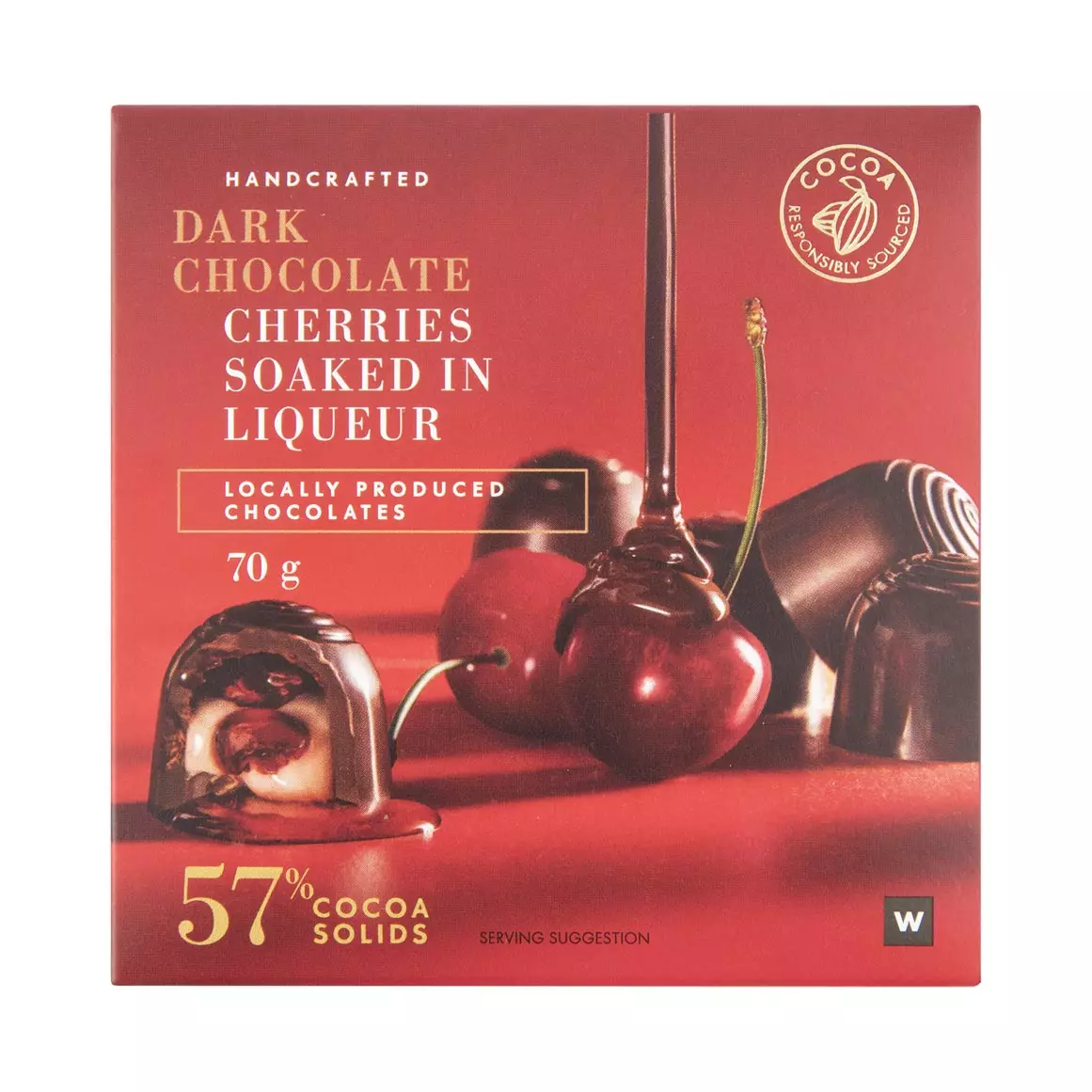Dark Chocolate Liqueur Soaked Cherries 4 Pcs