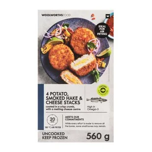 Frozen Smoked Hake, Potato, Corn & Cheese Fish Cakes 500g