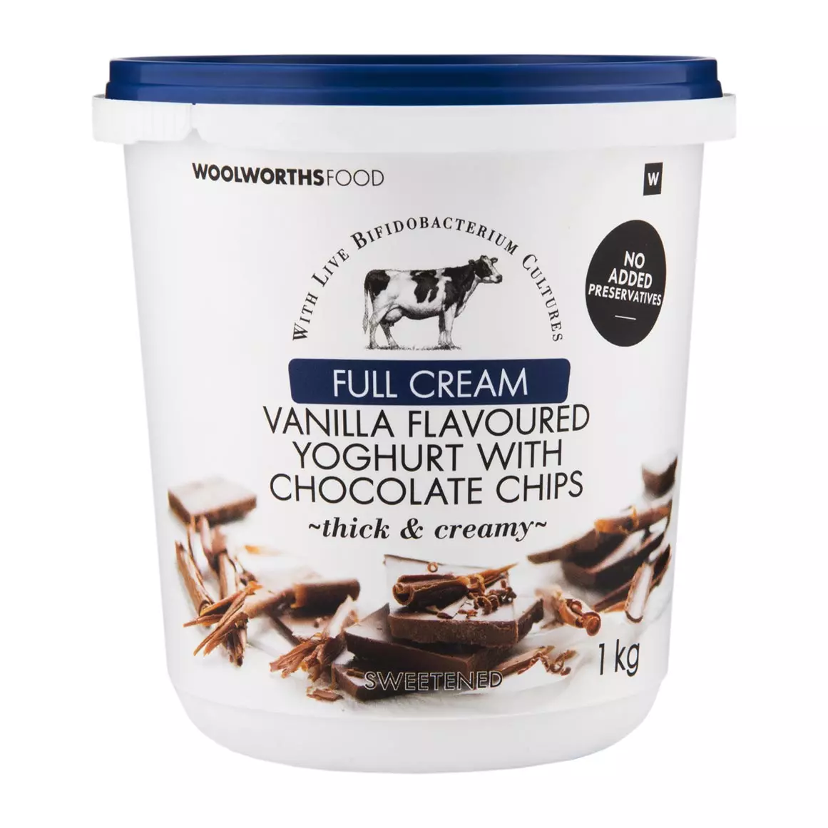 Full Cream Vanilla Yoghurt with Chocolate Chips 1kg Full Cream Vanilla Yoghurt with Chocolate Chips 1kg