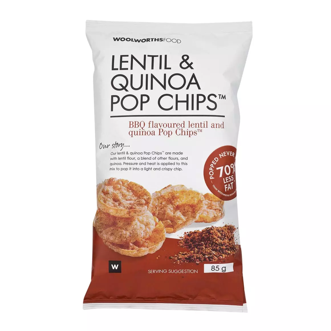 Lentil and Quinoa BBQ Flavoured Pop Chips™ 85g Lentil and Quinoa BBQ Flavoured Pop Chips™ 85g