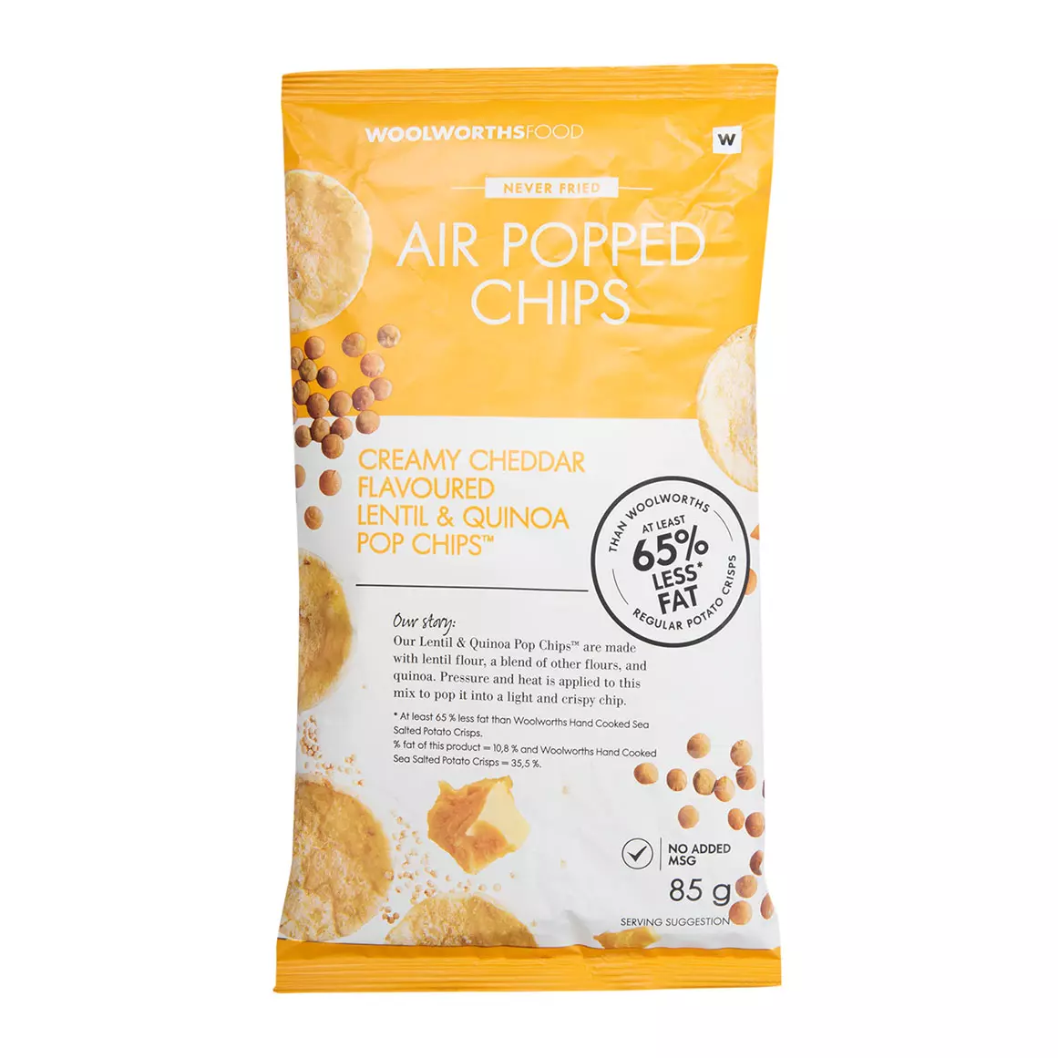 Lentil and Quinoa Creamy Cheddar Flavoured Pop Chips™ 85g Lentil and Quinoa Creamy Cheddar Flavoured Pop Chips™ 85g