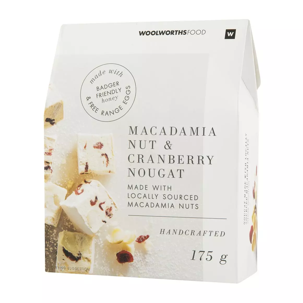 Handcrafted Macadamia and Cranberry Nougat 175g Handcrafted Macadamia and Cranberry Nougat 175g