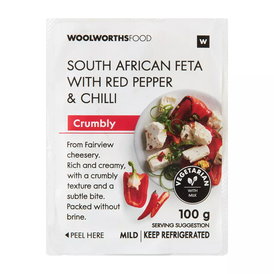 South African Feta Cheese with Red Pepper & Chilli 100g South African Feta Cheese with Red Pepper & Chilli 100g