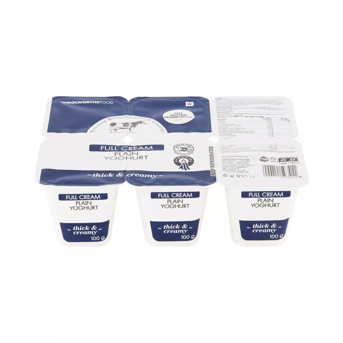 Ayrshire Full Cream Plain Yoghurt 6x100g Ayrshire Full Cream Plain Yoghurt 6x100g