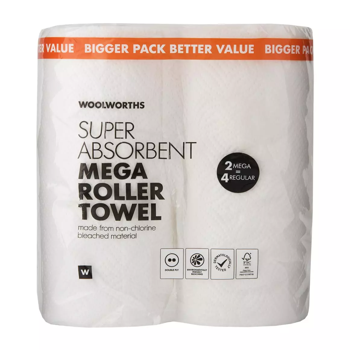Double Ply Super Absorbent Mega Roller Towel 2pk Double Ply Super Absorbent Mega Roller Towel 2pk