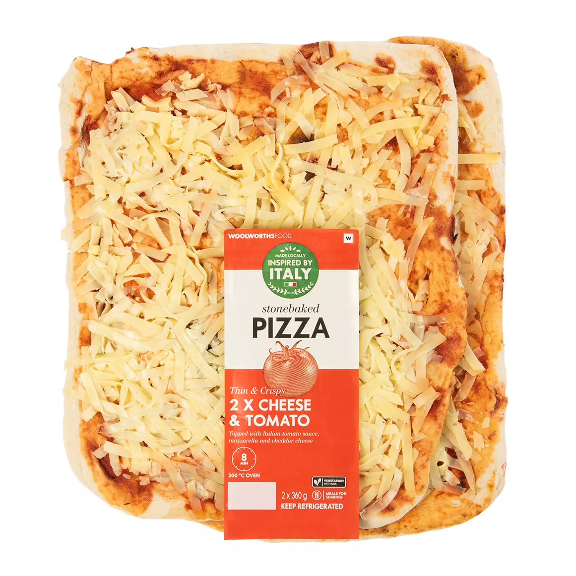 Stonebaked Cheese & Tomato Pizza 2x360g Stonebaked Cheese & Tomato Pizza 2x360g