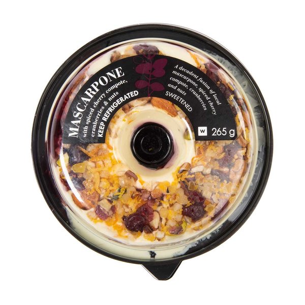 Mascarpone with Spicy Cherry, Cranberry & Nuts 265g Mascarpone with Spicy Cherry, Cranberry & Nuts 265g