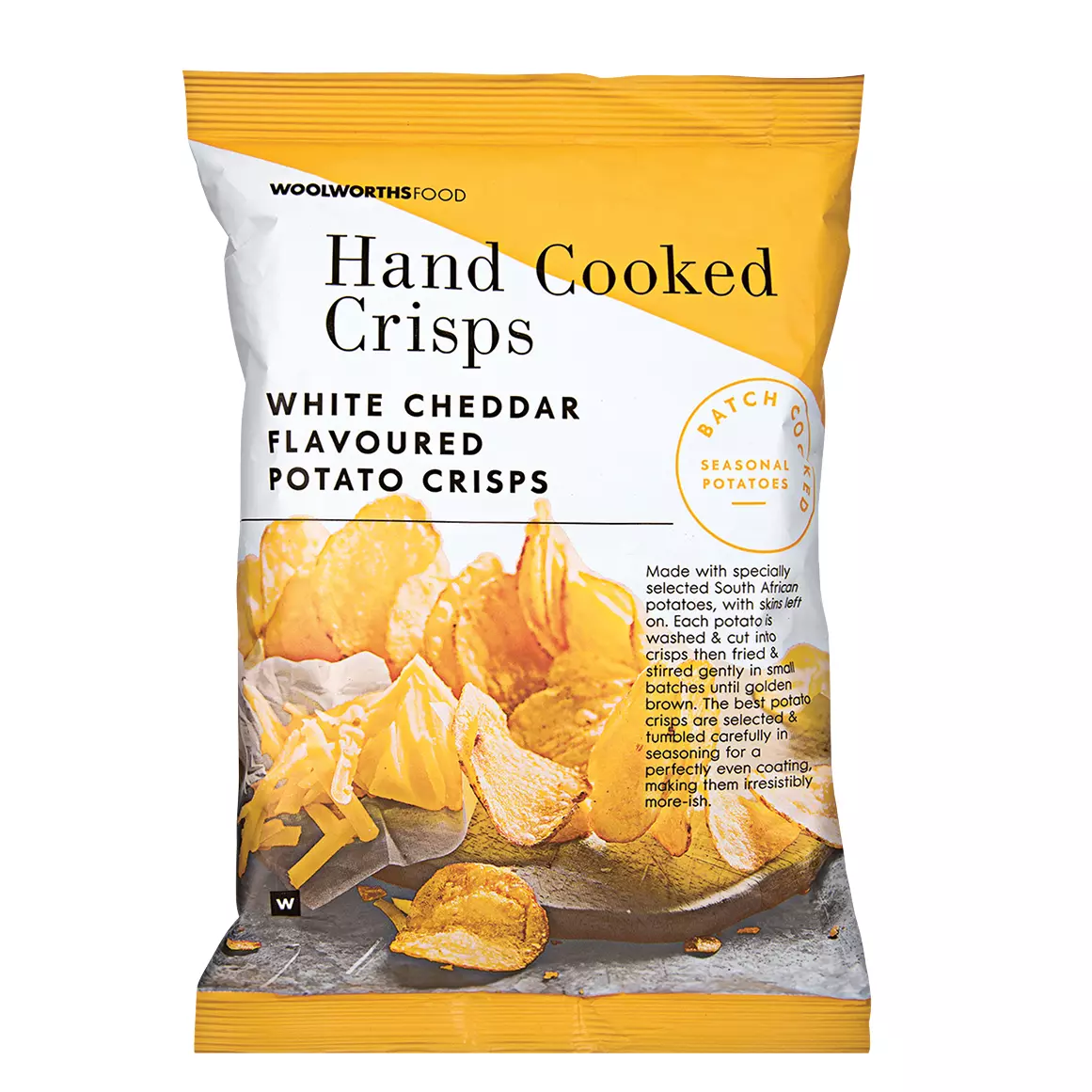 Hand Cooked White Cheddar Potato Crisps 125g Hand Cooked White Cheddar Potato Crisps 125g