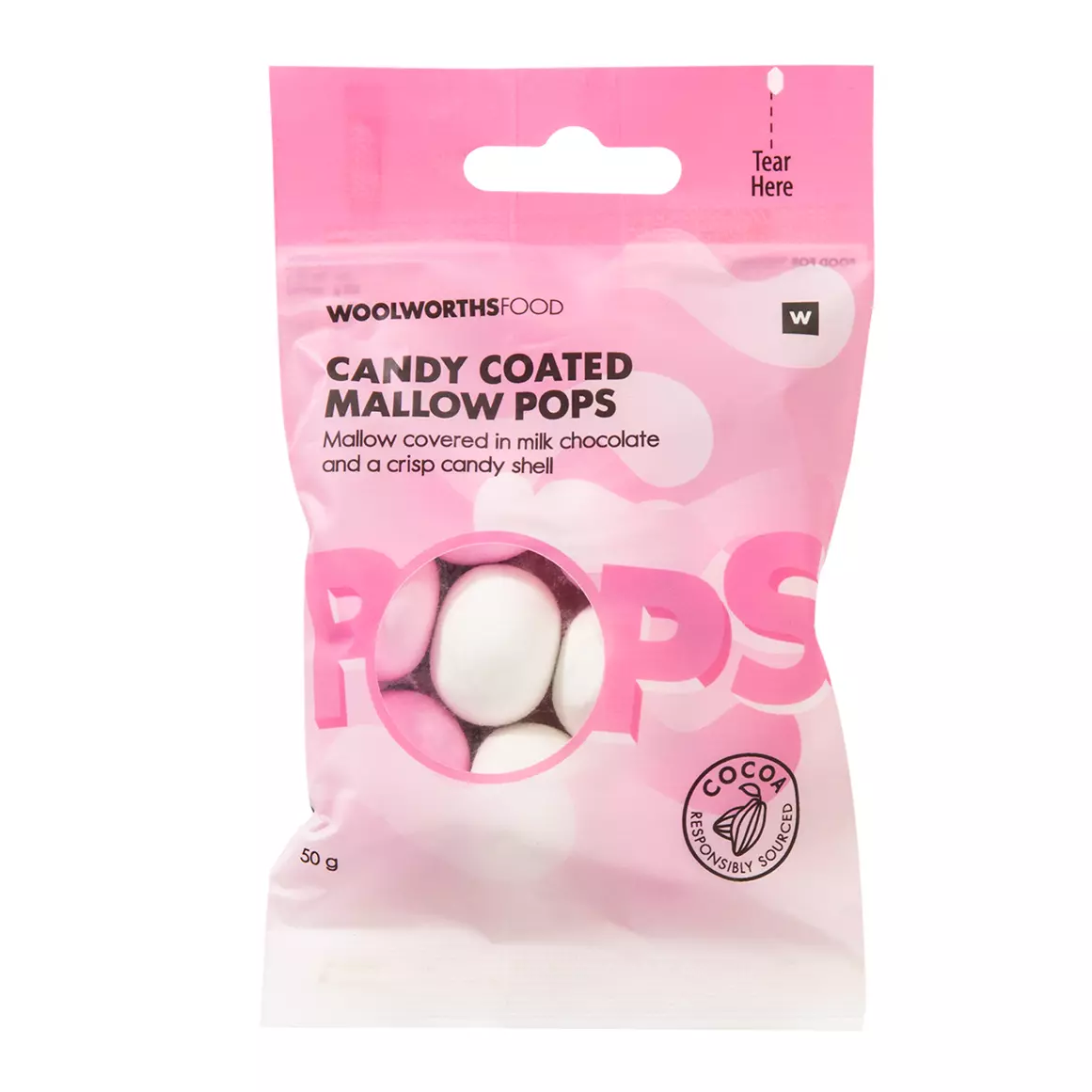 Candy Coated Choc Mallow Pops 50g Candy Coated Choc Mallow Pops 50g