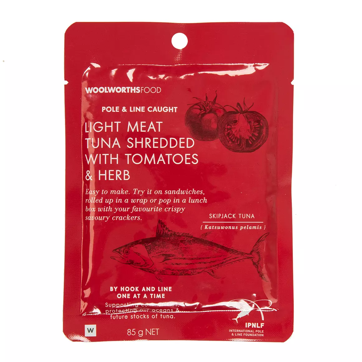 Light Meat Shredded Tuna with Tomatoes and Herbs 85g Light Meat Shredded Tuna with Tomatoes and Herbs 85g