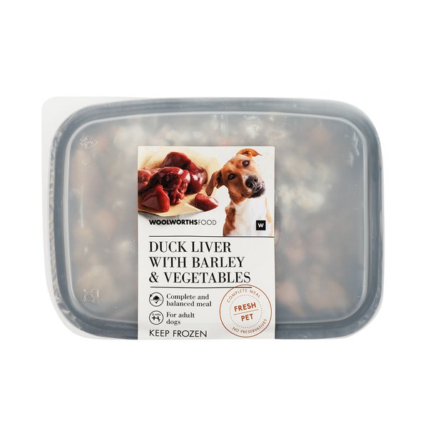 Fresh Pet Frozen Duck Liver, Barley and Vegetables For Adult Dogs 500g Fresh Pet Frozen Duck Liver, Barley and Vegetables For Adult Dogs 500g