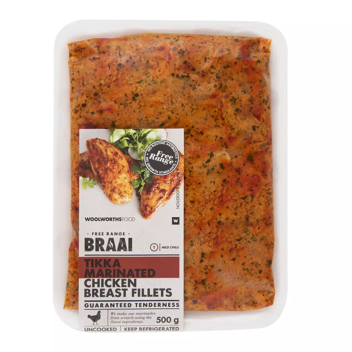 Free Range Tikka Marinated Chicken Breast Fillets 500g