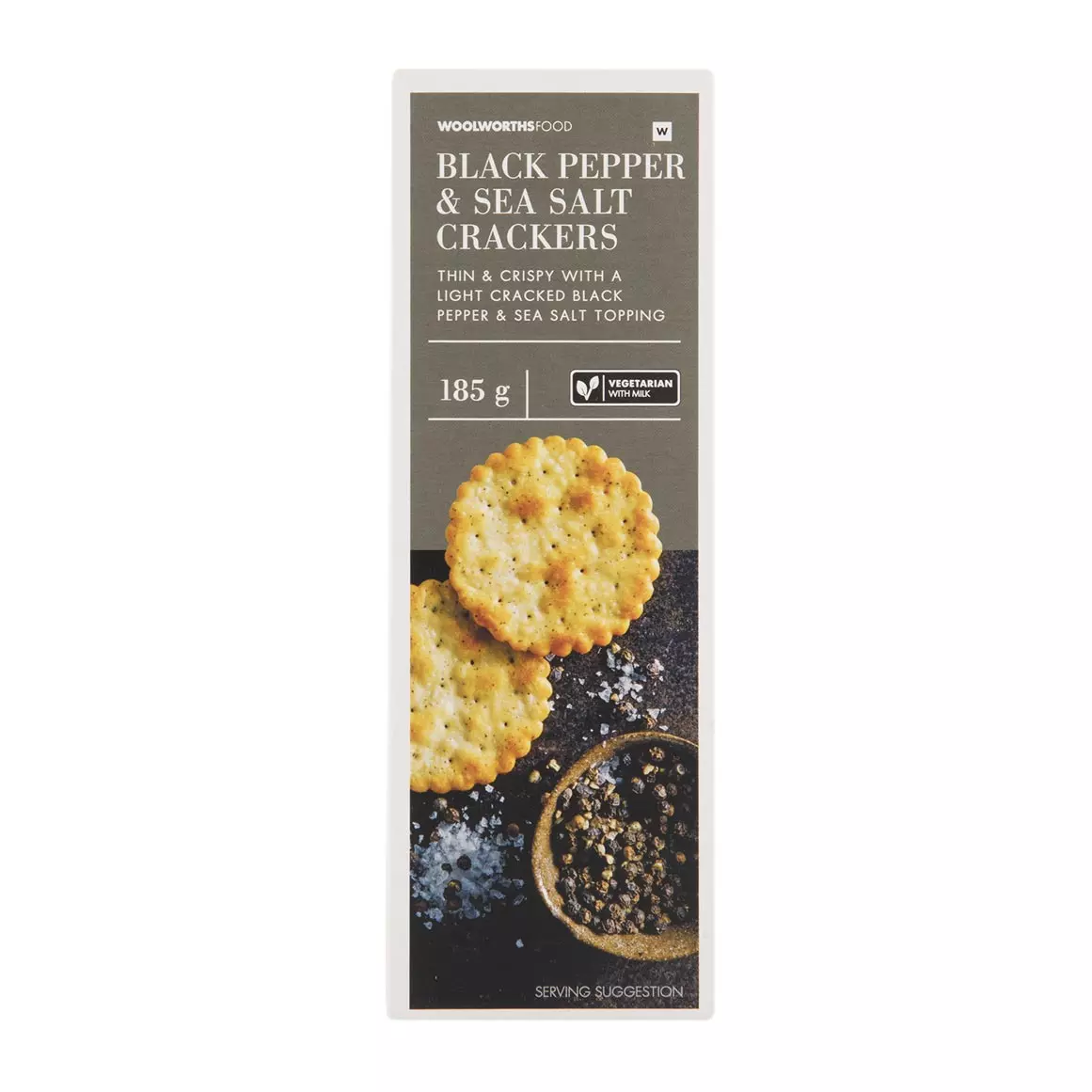Black Pepper and Sea Salt Crackers 185g Black Pepper and Sea Salt Crackers 185g