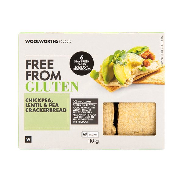 Free From Gluten Gluten Free Chickpea, Lentil and Pea Crackerbread 110g Free From Gluten Gluten Free Chickpea, Lentil and Pea Crackerbread 110g