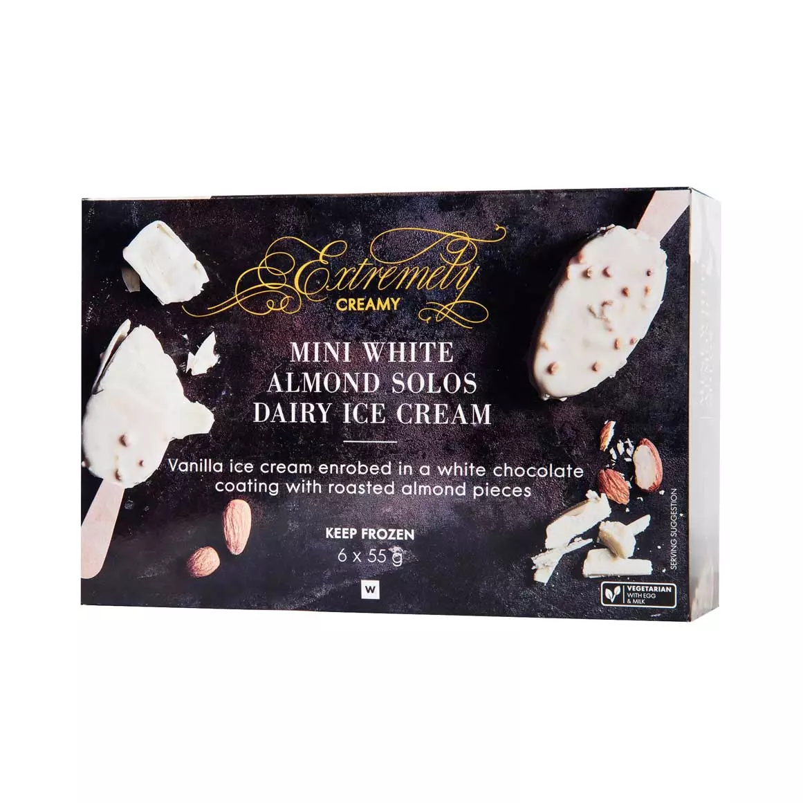 Extremely Creamy Mini White Almond Solos 6x55g Extremely Creamy Mini White Almond Solos 6x55g