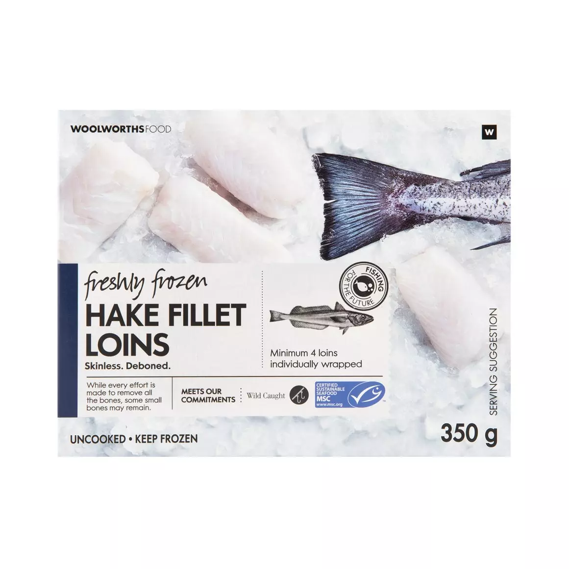 Freshly Frozen Hake Fillet Loins 350g Freshly Frozen Hake Fillet Loins 350g