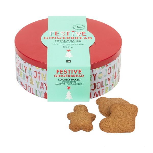 Christmas Gingerbread Biscuits in a Round Tin 200g Christmas Gingerbread Biscuits in a Round Tin 200g
