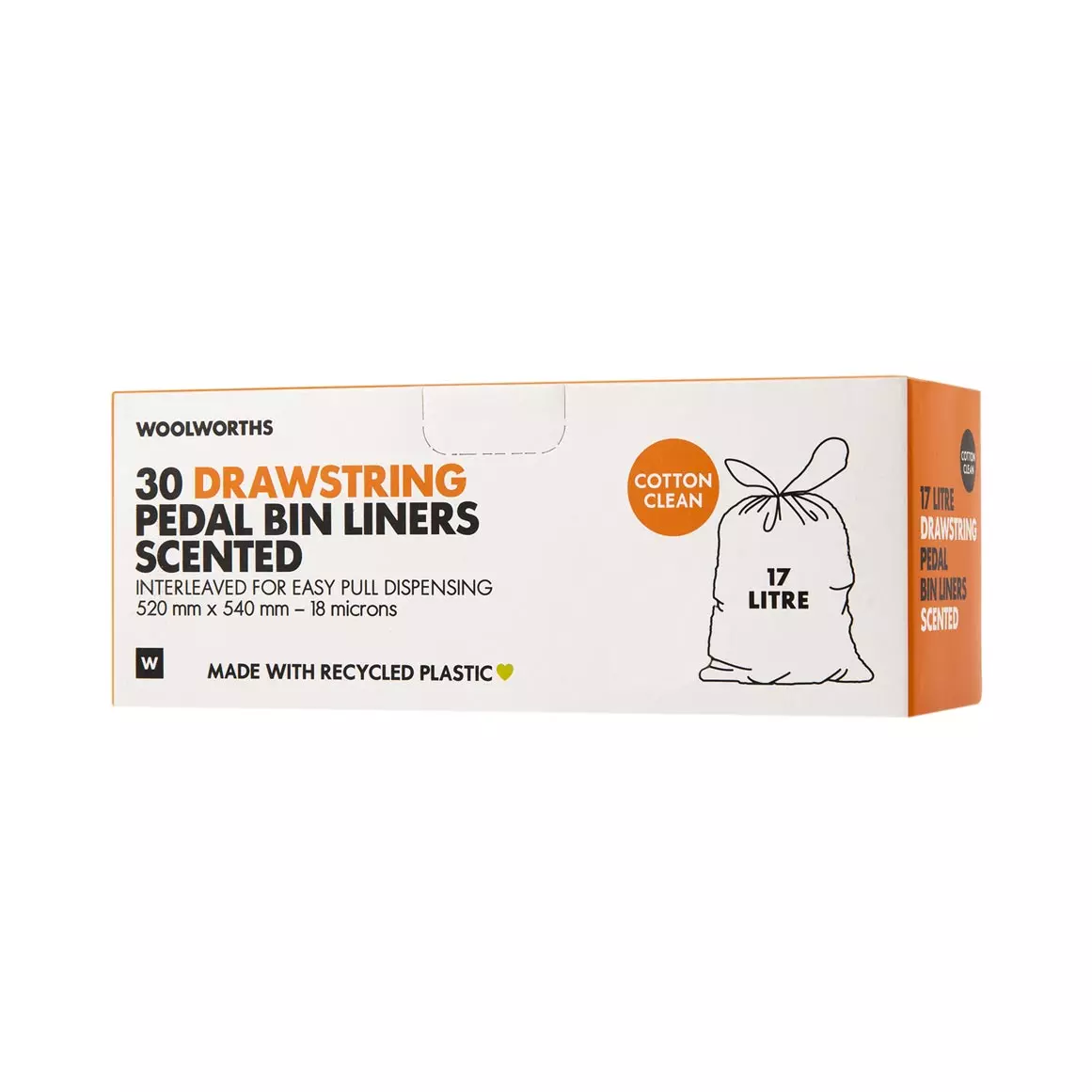 17L Drawstring Cotton Clean Scent Pedal Bin Liners 30pk 17L Drawstring Cotton Clean Scent Pedal Bin Liners 30pk
