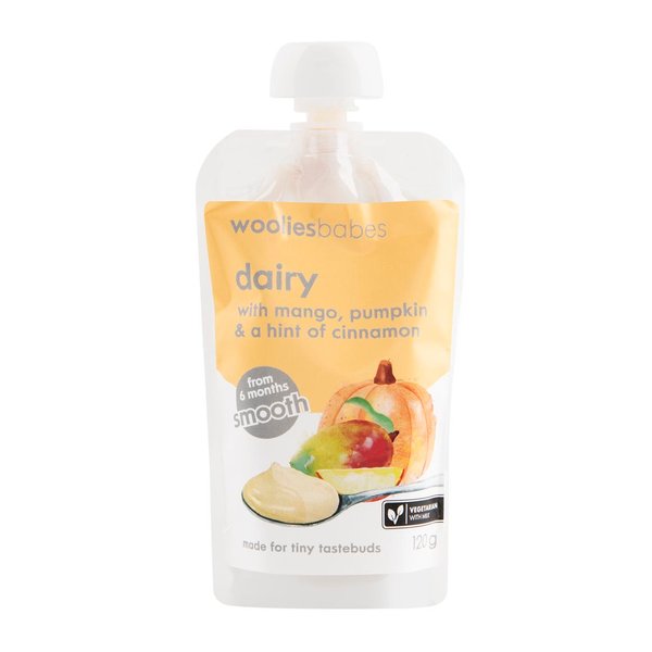 Wooliesbabes Smooth Dairy with Mango, Pumpkin and a Hint of Cinnamon 120g