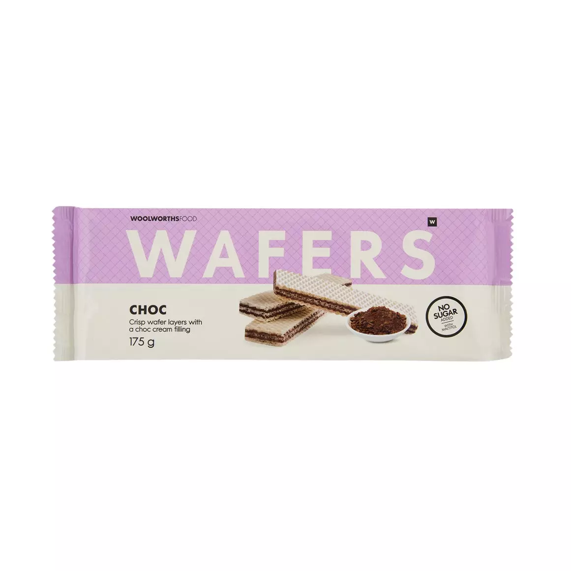 Chocolate Flavoured No Sugar Added Wafers 175g
