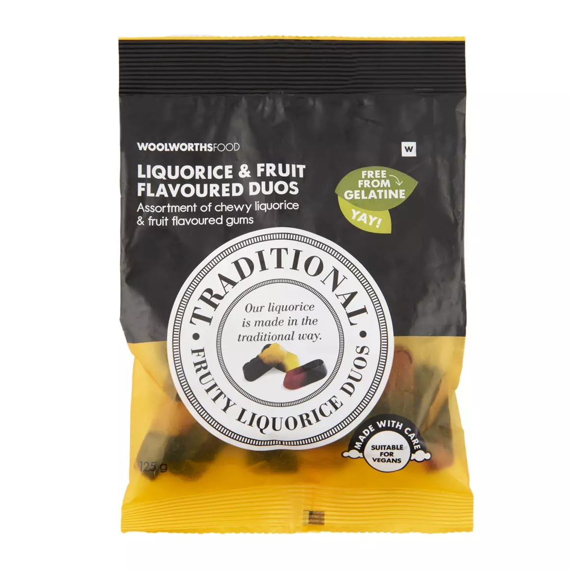 Traditional Dutch Liquorice and Fruit Duos 125g Traditional Dutch Liquorice and Fruit Duos 125g