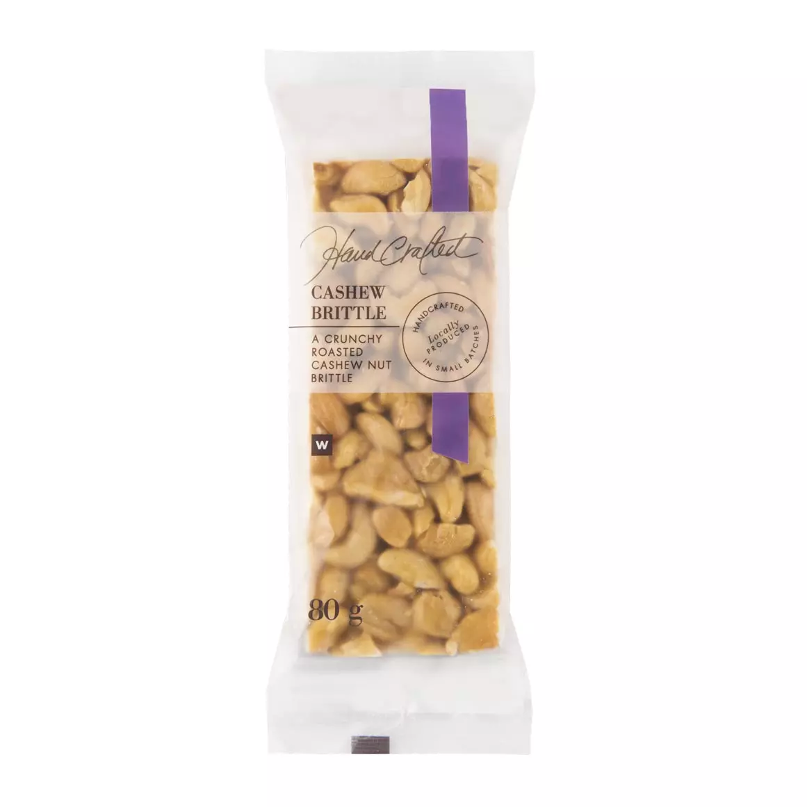 Handcrafted Cashew Brittle Bar 80g Handcrafted Cashew Brittle Bar 80g